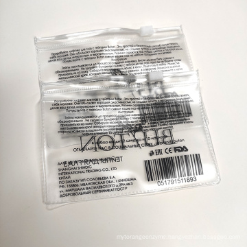 Makeup tools packaging used High quality transparent Zipper PVC bag with custom simple logo